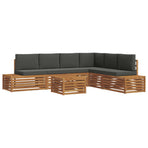 Outdoor Sofa Set 7 pcs Natural and Anthracite Solid Acacia Wood