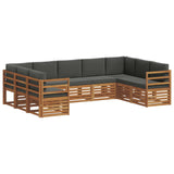 Sectional Sofa Set with Cushion 9 pcs Natural and Anthracite - Front View