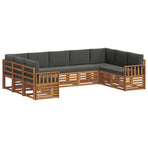 Outdoor Sofa Set 9 pcs 9-Seaters Natural and Anthracite