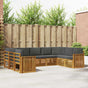 Outdoor Sofa Set 9 pcs 9-Seaters Natural and Anthracite
