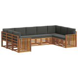 Sectional Sofa Set with Cushion 9 pcs Natural and Anthracite - Front View