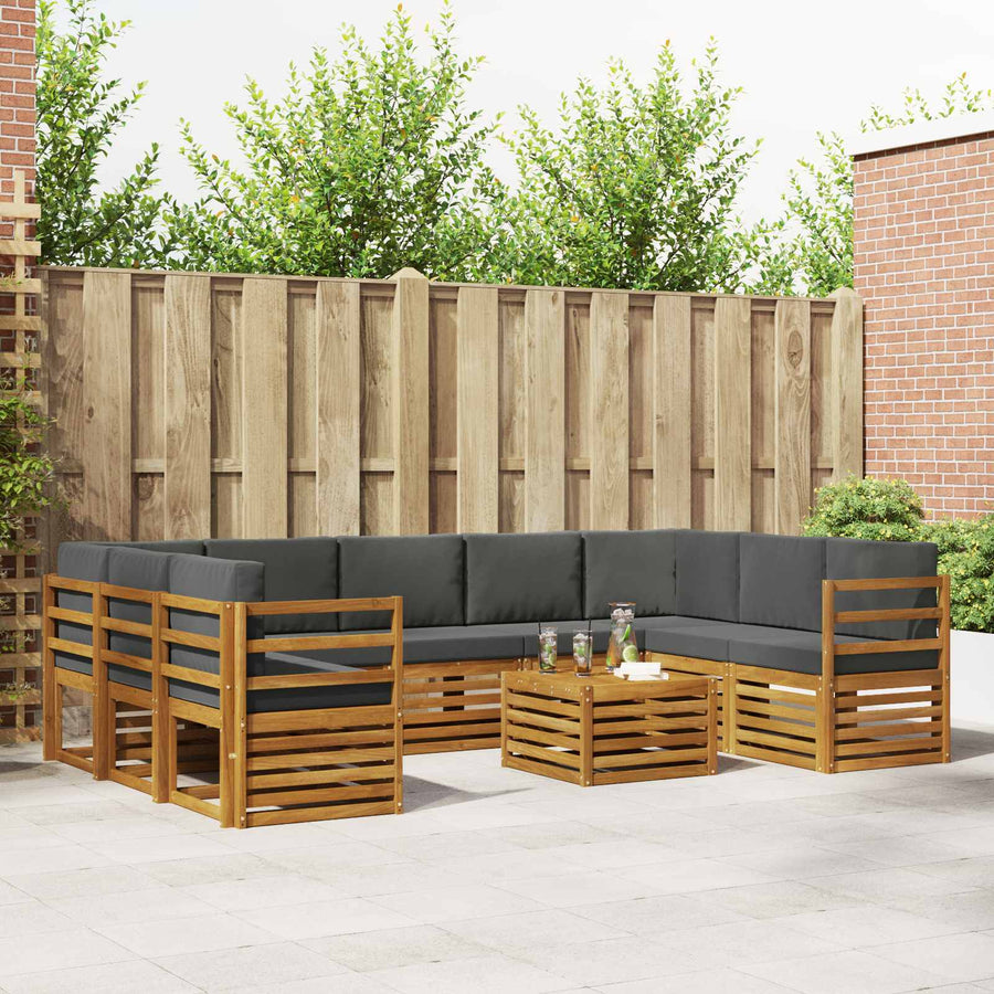 Outdoor Sofa Set 10 pcs 9-Seaters Natural and Anthracite