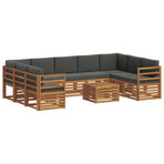 Outdoor Sofa Set 10 pcs 9-Seaters Natural and Anthracite