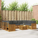 Sofa Sets 10 pcs Natural and Anthracite Solid Acacia Wood