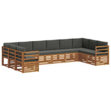 Sectional Sofa Set with Cushion 10 pcs Natural and Anthracite