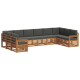 Sectional Sofa Set with Cushion 10 pcs Natural and Anthracite - Front View
