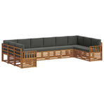 Outdoor Sofa Set 10 pcs 10-Seaters Natural and Anthracite