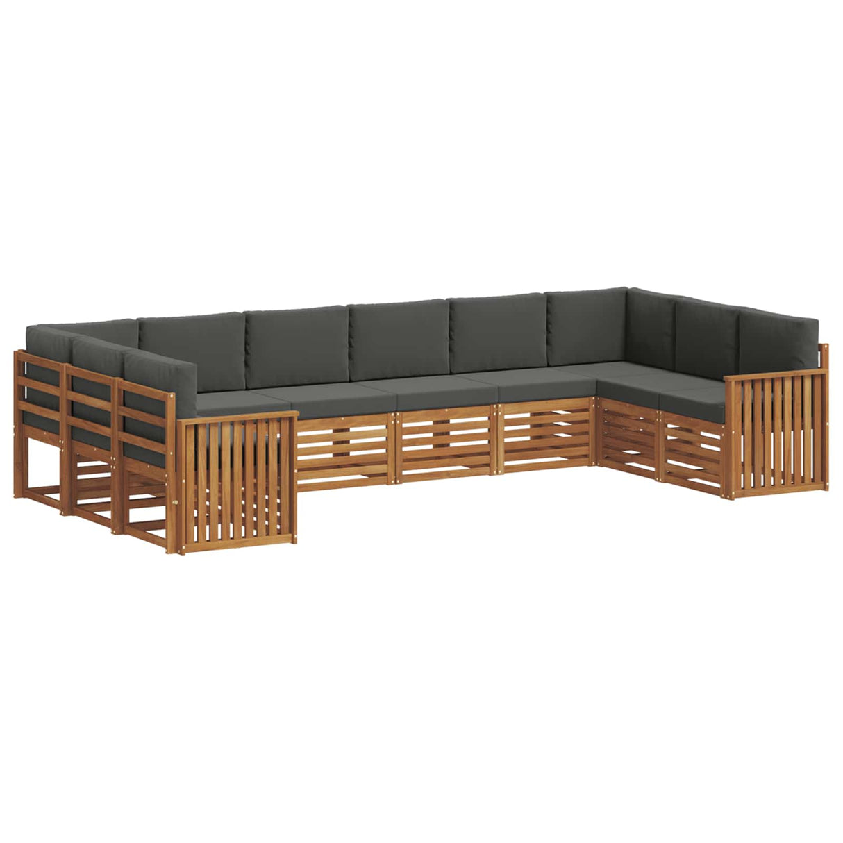 Sectional Sofa Set with Cushion 10 pcs Natural and Anthracite