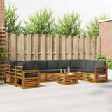 Outdoor Sofa Set with Cushion 11 pcs Natural and Anthracite