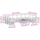 Outdoor Sofa Set with Cushion 11 pcs Natural and Anthracite