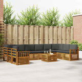 Outdoor Sofa Set with Cushion 11 pcs Natural and Anthracite