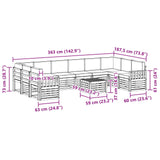 Outdoor Sofa Set with Cushion 11 pcs Natural and Anthracite