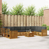 Outdoor Sofa Set with Cushion 11 pcs Natural and Anthracite