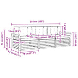 Outdoor Sofa Set with Cushion 3 pcs Natural and Anthracite