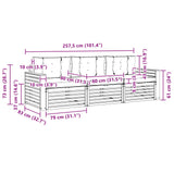 Outdoor Sofa Set with Cushion 3 pcs Natural and Anthracite - Low Angle