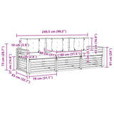 Outdoor Sofa Set with Cushion 3 pcs Natural and Anthracite - Low Angle