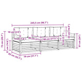 Outdoor Sofa Set with Cushion 3 pcs Natural and Anthracite - Low Angle