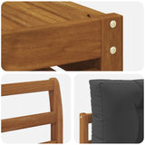Outdoor Sofa Set with Cushion 5 pcs Natural and Anthracite - Rear View
