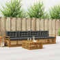 Outdoor Sofa Set 5 pcs 4-Seaters Natural and Anthracite