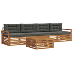 Outdoor Sofa Set 5 pcs 4-Seaters Natural and Anthracite