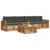 Outdoor Sofa Set with Cushion 5 pcs Natural and Anthracite