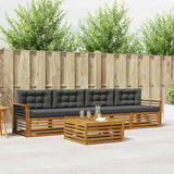 Outdoor Sofa Set with Cushion 5 pcs Natural and Anthracite