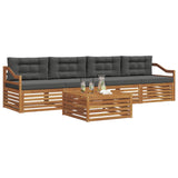 Outdoor Sofa Set with Cushion 5 pcs Natural and Anthracite