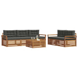 Outdoor Sofa Set with Cushion 6 pcs Natural and Anthracite