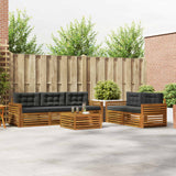 Outdoor Sofa Set with Cushion 6 pcs Natural and Anthracite