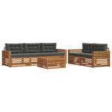 Outdoor Sofa Set with Cushion 6 pcs Natural and Anthracite