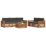 Outdoor Sofa Set with Cushion 6 pcs Natural and Anthracite - Side View