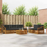 Outdoor Sofa Set with Cushion 6 pcs Natural and Anthracite