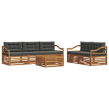 Outdoor Sofa Set with Cushion 6 pcs Natural and Anthracite