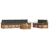 Outdoor Sofa Set with Cushion 7 pcs Natural and Anthracite - Side View