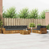 Outdoor Sofa Set with Cushion 7 pcs Natural and Anthracite