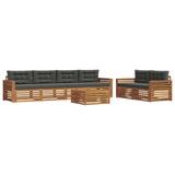 Outdoor Sofa Set with Cushion 7 pcs Natural and Anthracite