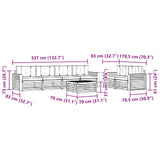 Outdoor Sofa Set with Cushion 7 pcs Natural and Anthracite