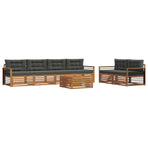 Outdoor Sofa Set 7 pcs 6-Seaters Natural and Anthracite