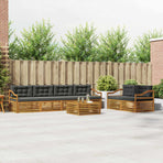Outdoor Sofa Set 7 pcs 6-Seaters Natural and Anthracite
