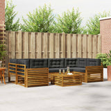 Outdoor Sofa Set with Cushion 7 pcs Natural and Anthracite