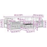 Outdoor Sofa Set with Cushion 7 pcs Natural and Anthracite - Extra Image