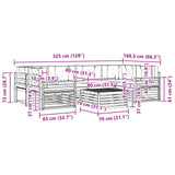Outdoor Sofa Set with Cushion 7 pcs Natural and Anthracite