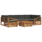 Outdoor Sofa Set 7 pcs 6-Seaters Natural and Anthracite