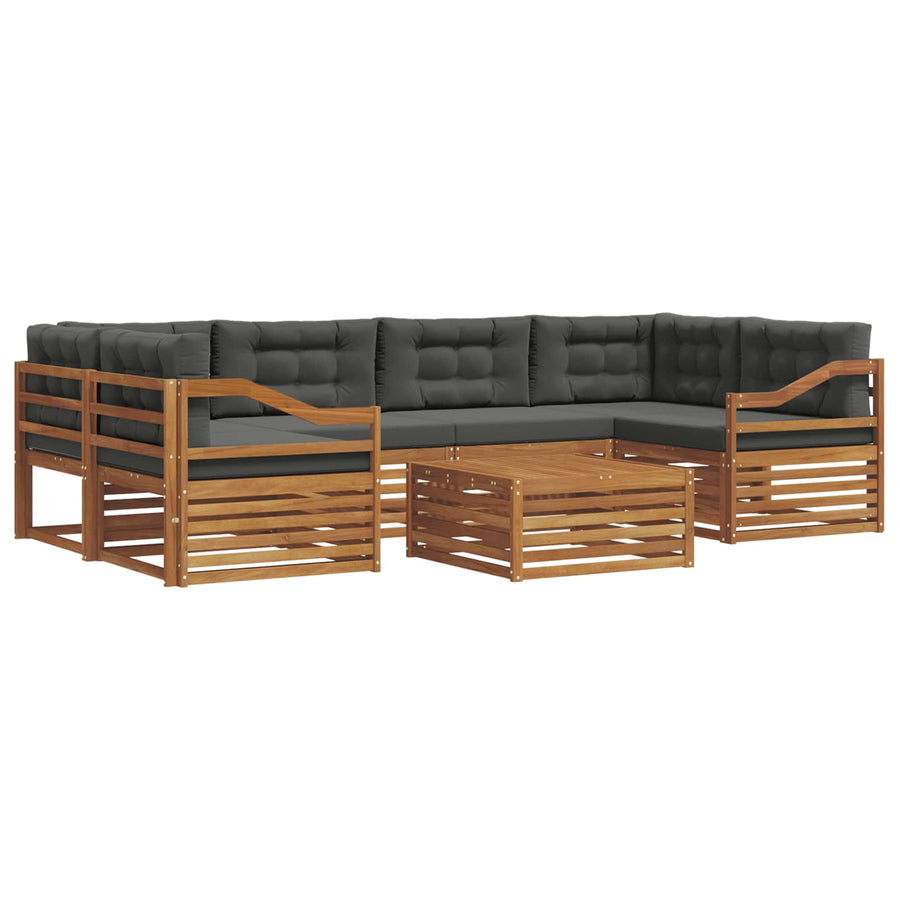 Outdoor Sofa Set 7 pcs 6-Seaters Natural and Anthracite