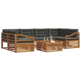 Outdoor Sofa Set with Cushion 7 pcs Natural and Anthracite