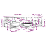 Outdoor Sofa Set with Cushion 7 pcs Natural and Anthracite