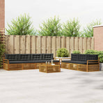 Outdoor Sofa Set 8 pcs 7-Seaters Natural and Anthracite