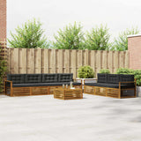 Outdoor Sofa Set with Cushion 8 pcs Natural and Anthracite
