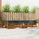 Outdoor Sofa Set with Cushion 8 pcs Natural and Anthracite