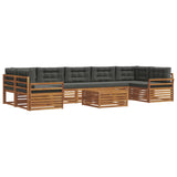 Outdoor Sofa Set with Cushion 8 pcs Natural and Anthracite